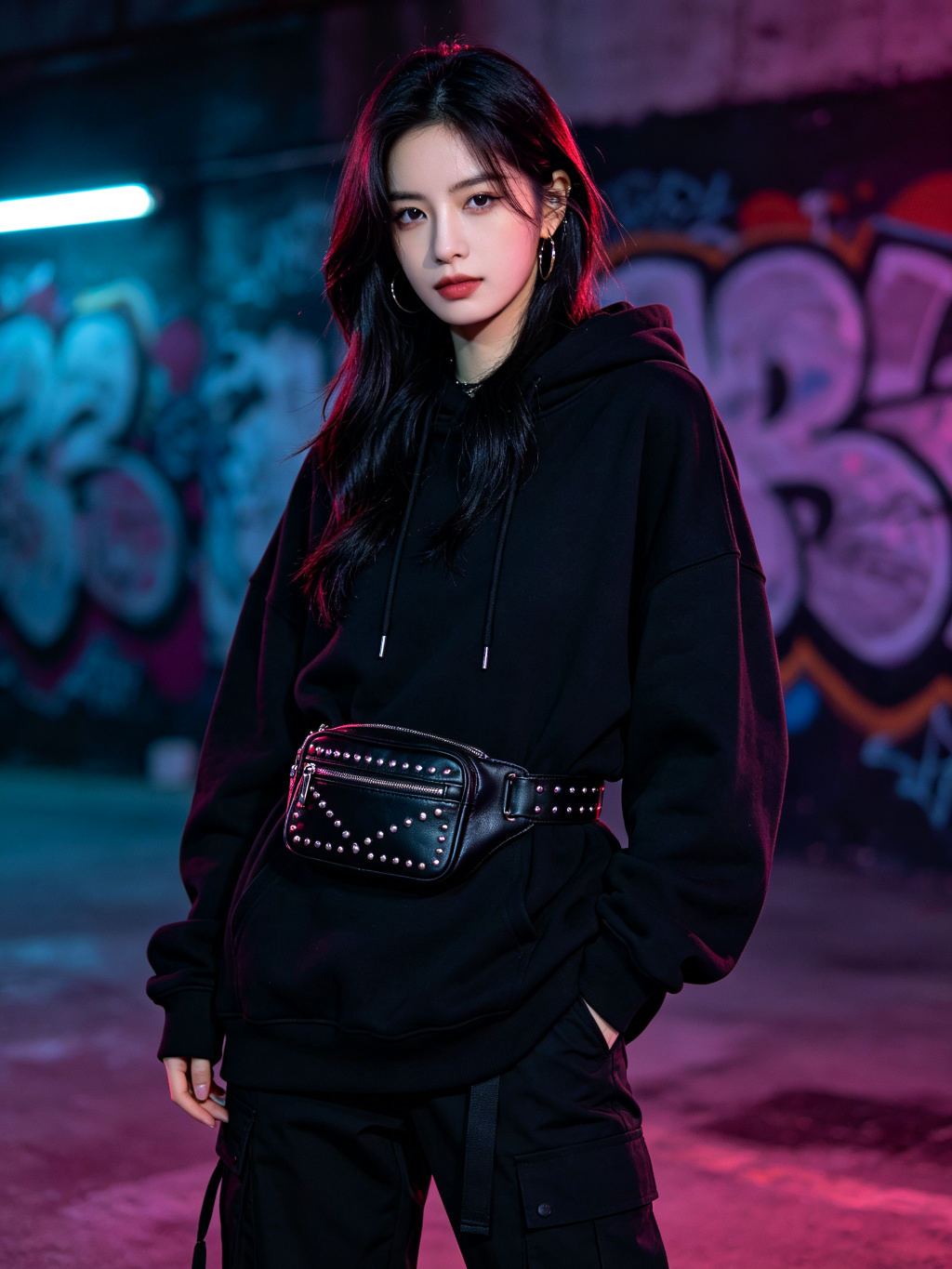 Studded belt bag streetwear