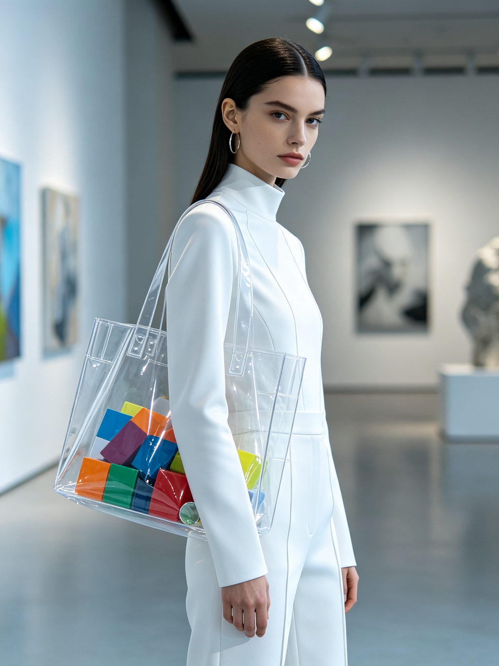Transparent PVC tote futuristic