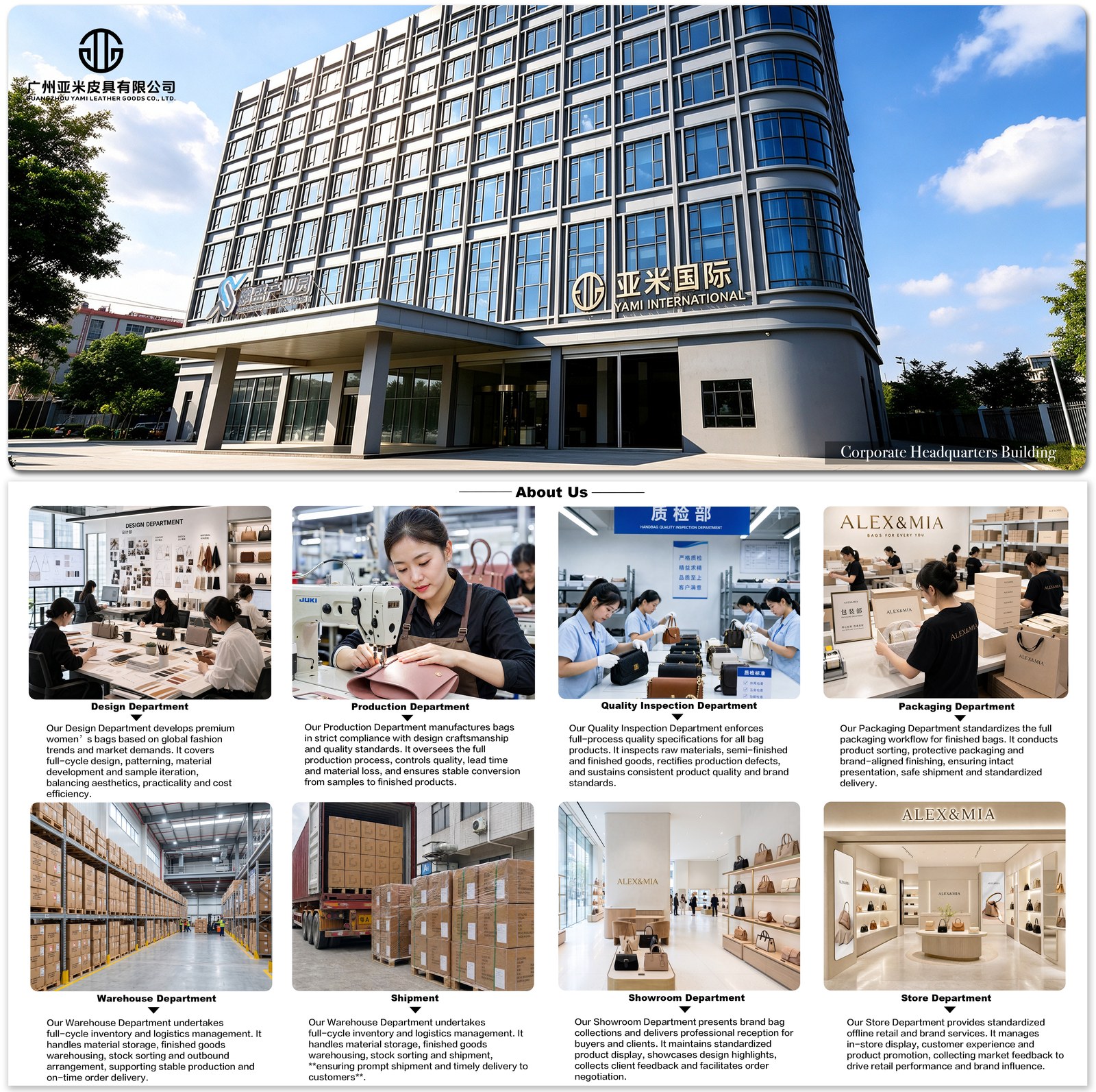 YAMI International Headquarters and all departments